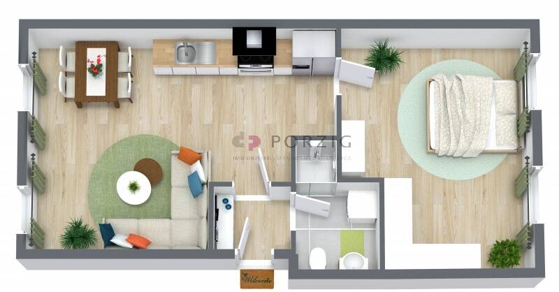 Etagenwohnung Stralsund Tribseer - 2 Zimmer, 47 m&sup2;, 569&euro; | Angebot:26702838