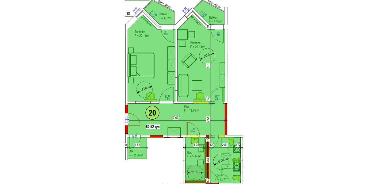 Etagenwohnung Prohn - 2 Zimmer, 83 m&sup2;, 949&euro; | Angebot:23741351