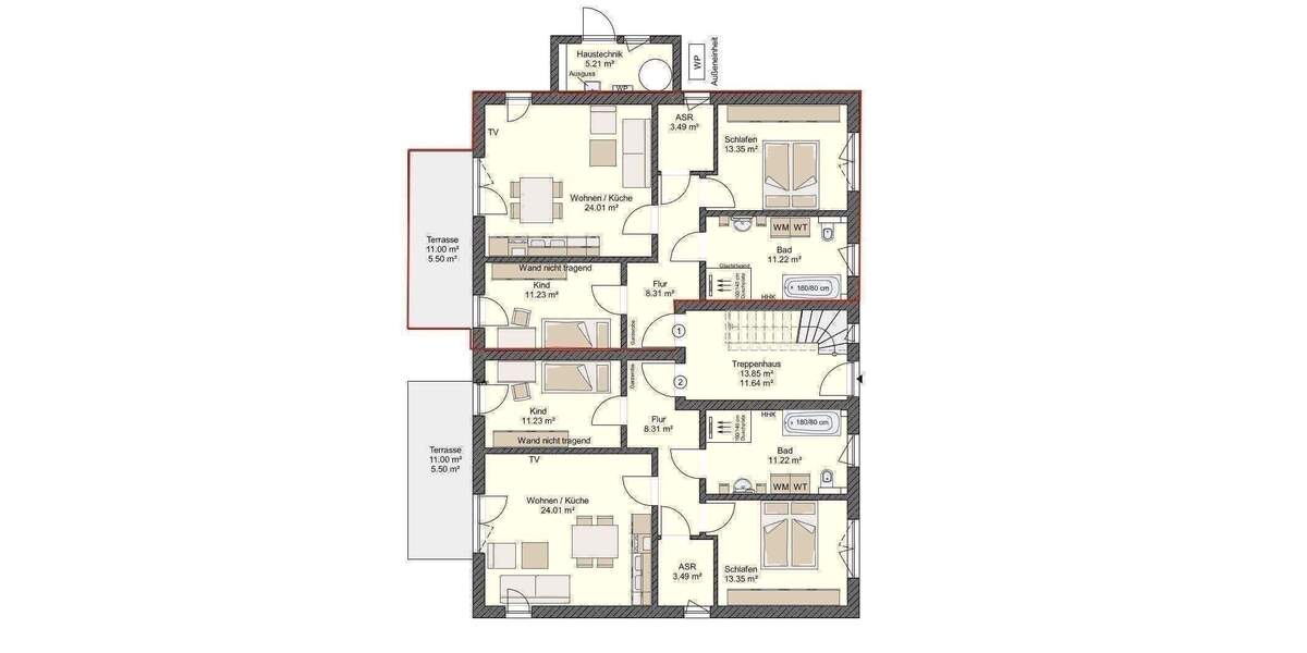 Terrassenwohnung Zingst - 3 Zimmer, 77 m&sup2;, 447.180&euro; | Angebot:26092215