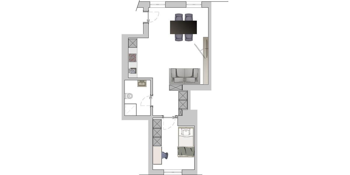 Erdgeschoßwohnung Löbnitz - 2 Zimmer, 36 m&sup2;, 250&euro; | Angebot:25717398
