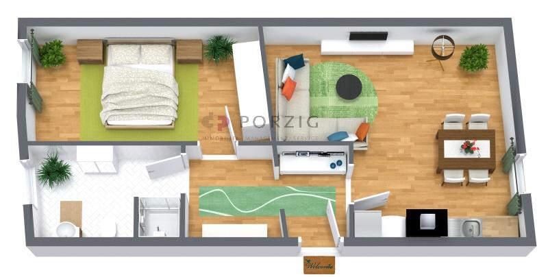 Etagenwohnung Stralsund Langendorfer Berg - 2 Zimmer, 48 m&sup2;, 582&euro; | Angebot:25976085