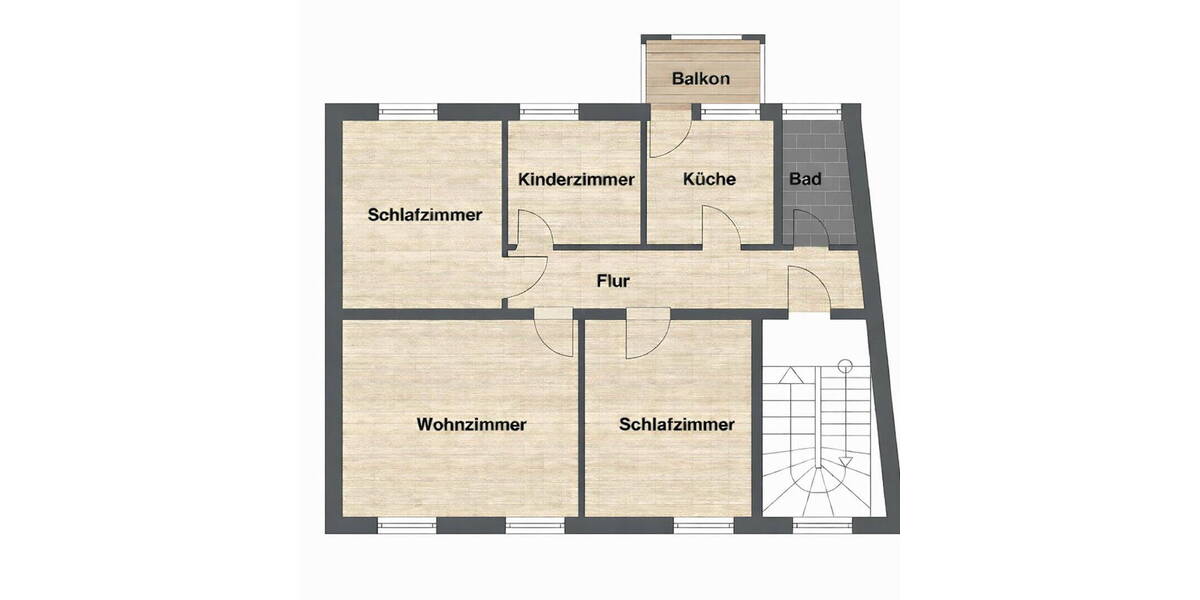 Etagenwohnung Stralsund Frankenvorstadt - 4 Zimmer, 80 m&sup2;, 1.120&euro; | Angebot:26102923