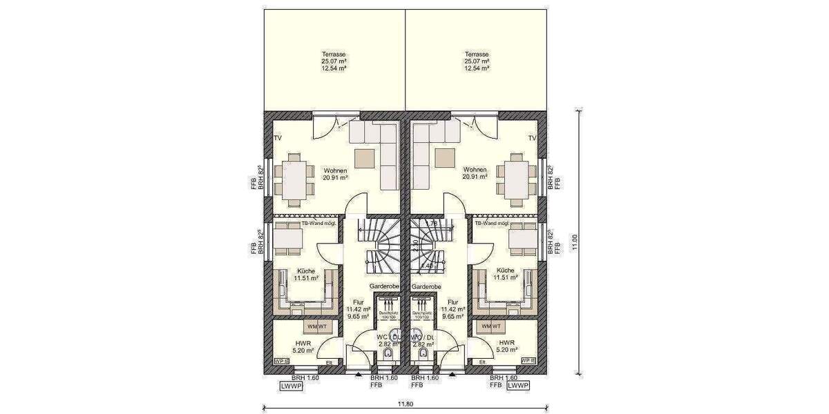 Doppelhaushälfte Stralsund Grünthal-Viermorgen - 4 Zimmer, 105 m&sup2;, 298.730&euro; | Angebot:26703027