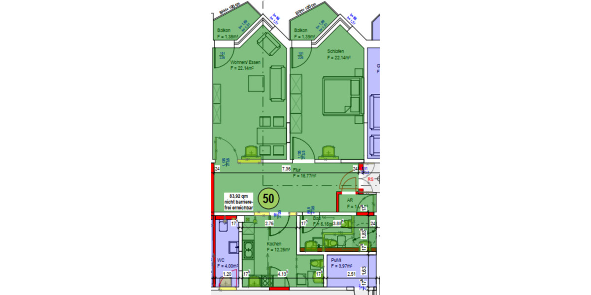 Etagenwohnung Stralsund Knieper - 2 Zimmer, 83 m&sup2;, 965&euro; | Angebot:25349260