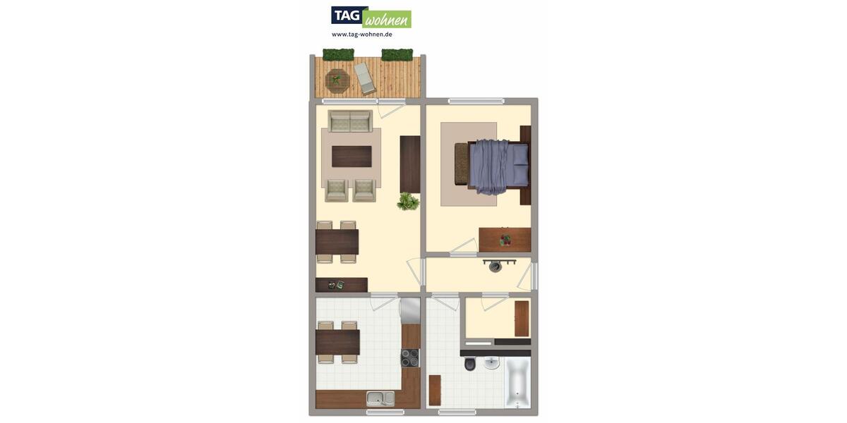 Etagenwohnung Bergen auf Rügen - 2 Zimmer, 68 m&sup2;, 410&euro; | Angebot:25414767