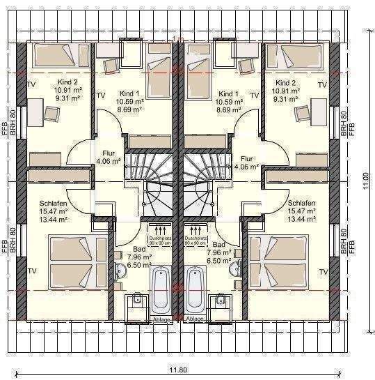 Doppelhaushälfte Stralsund Grünthal-Viermorgen - 4 Zimmer, 105 m&sup2;, 295.895&euro; | Angebot:26683772