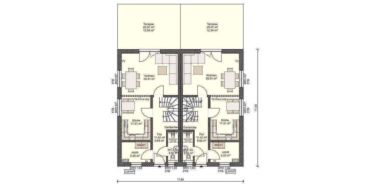 Doppelhaushälfte Stralsund Grünthal-Viermorgen - 4 Zimmer, 105 m&sup2;, 304.670&euro; | Angebot:25815227