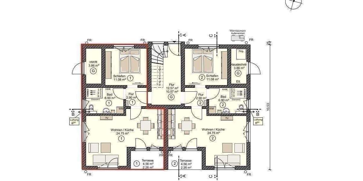 Terrassenwohnung Zingst - 2 Zimmer, 47 m&sup2;, 347.275&euro; | Angebot:26694838