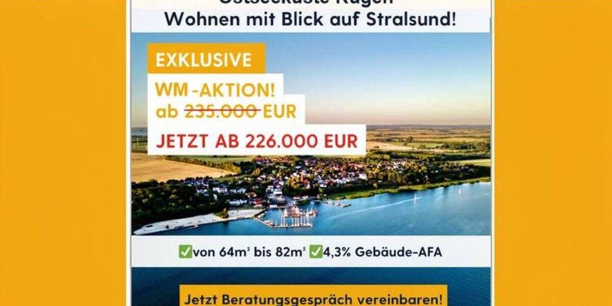 Etagenwohnung Altefähr - 3 Zimmer, 72 m&sup2;, 299.500&euro; | Angebot:26809696