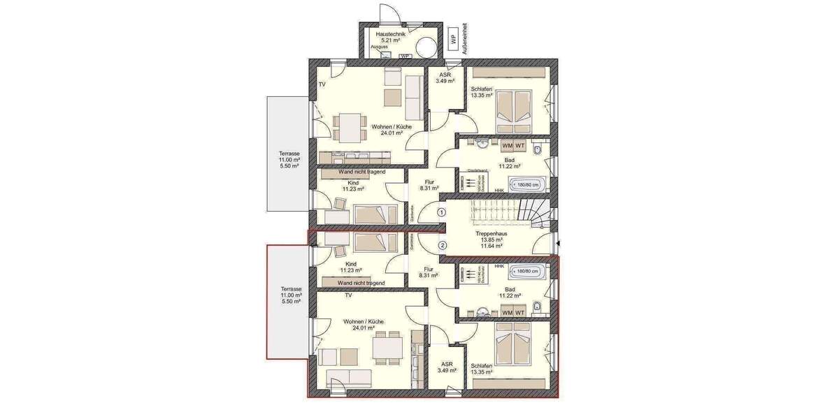 Terrassenwohnung Zingst - 3 Zimmer, 77 m&sup2;, 447.180&euro; | Angebot:26723164