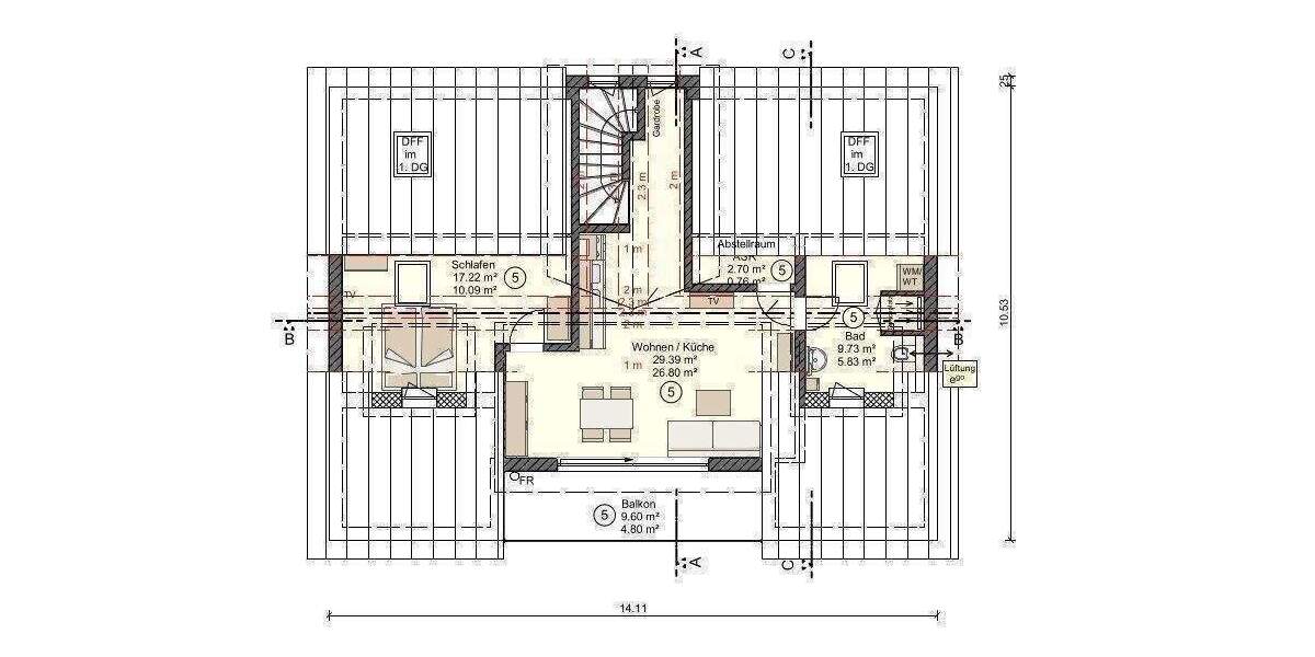 Etagenwohnung Zingst - 2 Zimmer, 49 m&sup2;, 361.050&euro; | Angebot:26079990