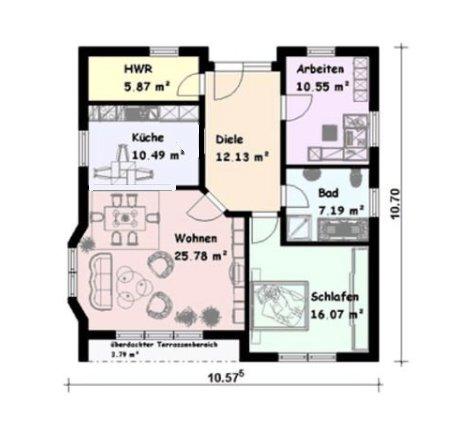 Bungalow Süderholz - 3 Zimmer, 89 m&sup2;, 329.000&euro; | Angebot:27216848
