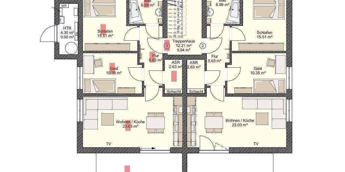 Terrassenwohnung Stralsund Andershof - 3 Zimmer, 74 m&sup2;, 1.184&euro; | Angebot:26819861