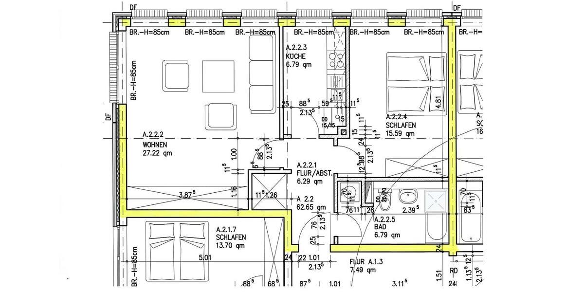 Etagenwohnung Stralsund Langendorfer Berg - 2 Zimmer, 64 m&sup2;, 444&euro; | Angebot:25751140