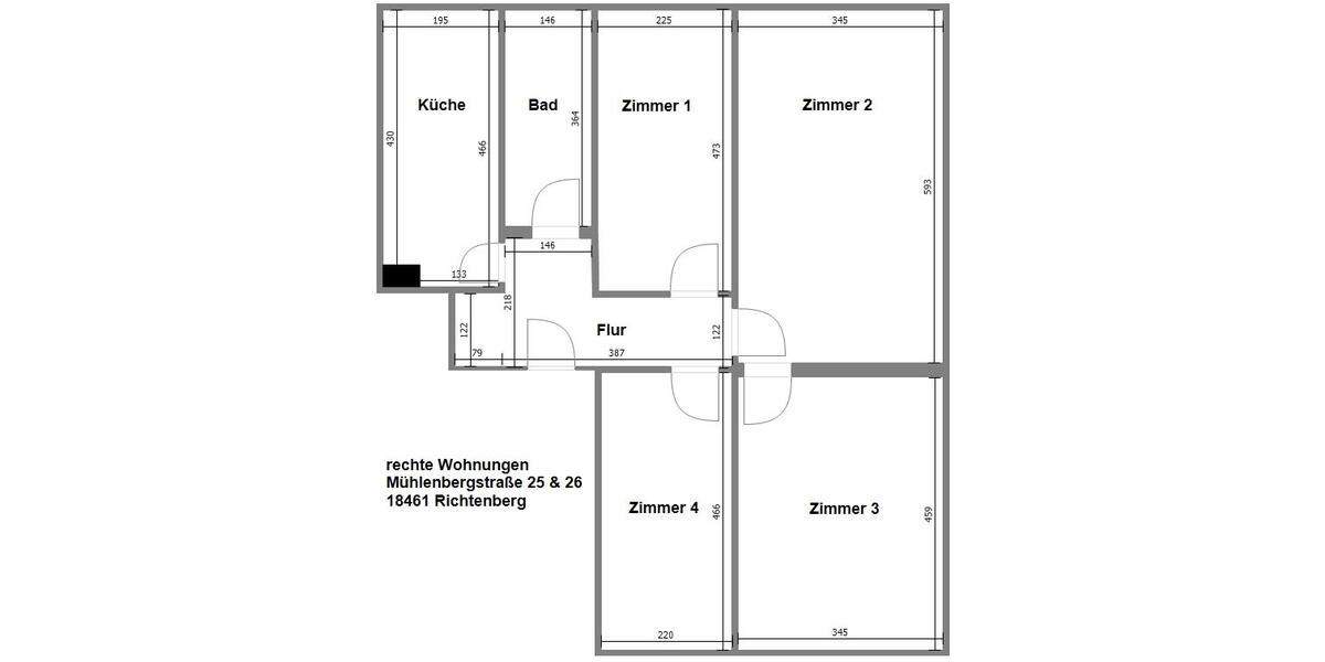 Etagenwohnung Franzburg - 4 Zimmer, 78 m&sup2;, 468&euro; | Angebot:23874364