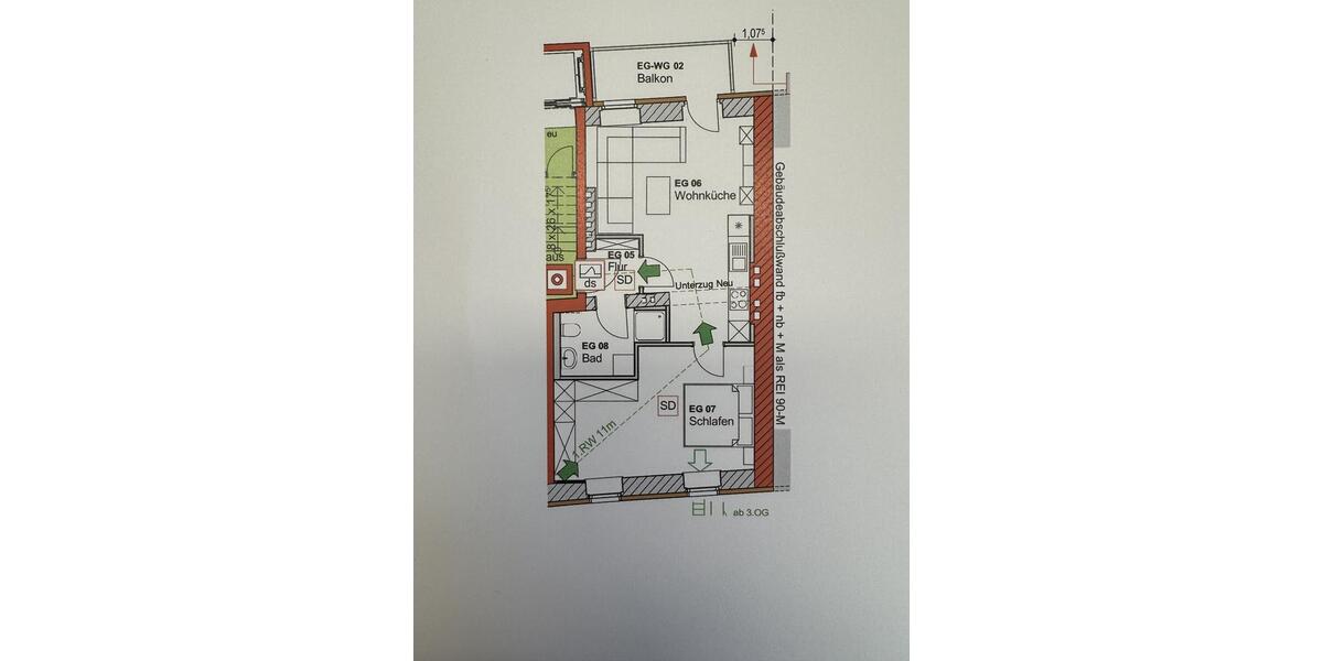 Etagenwohnung Stralsund Langendorfer Berg - 2 Zimmer, 47 m&sup2;, 569&euro; | Angebot:26704212