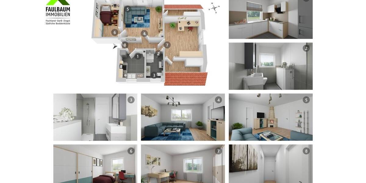 Etagenwohnung Barth Klosterkoppel - 3 Zimmer, 60 m&sup2;, 165.000&euro; | Angebot:25821266