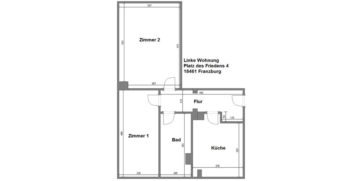 Etagenwohnung Franzburg - 2 Zimmer, 48 m&sup2;, 262&euro; | Angebot:26480603