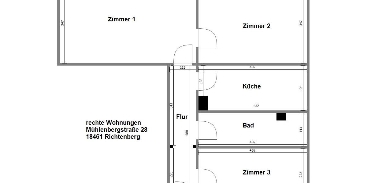 Etagenwohnung Franzburg - 3 Zimmer, 69 m&sup2;, 448&euro; | Angebot:20503075
