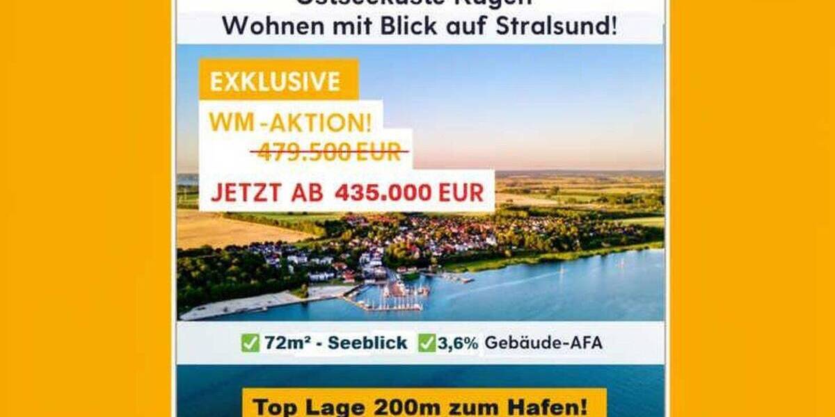 Etagenwohnung Altefähr - 3 Zimmer, 72 m&sup2;, 299.500&euro; | Angebot:26809696