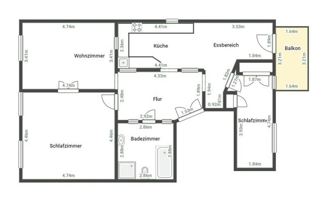 Etagenwohnung Stralsund - 3 Zimmer, 80 m&sup2;, 960&euro; | Angebot:25893894