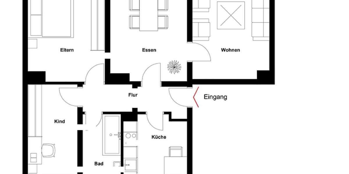 Etagenwohnung Altenpleen - 4 Zimmer, 79 m&sup2;, 710&euro; | Angebot:27080639