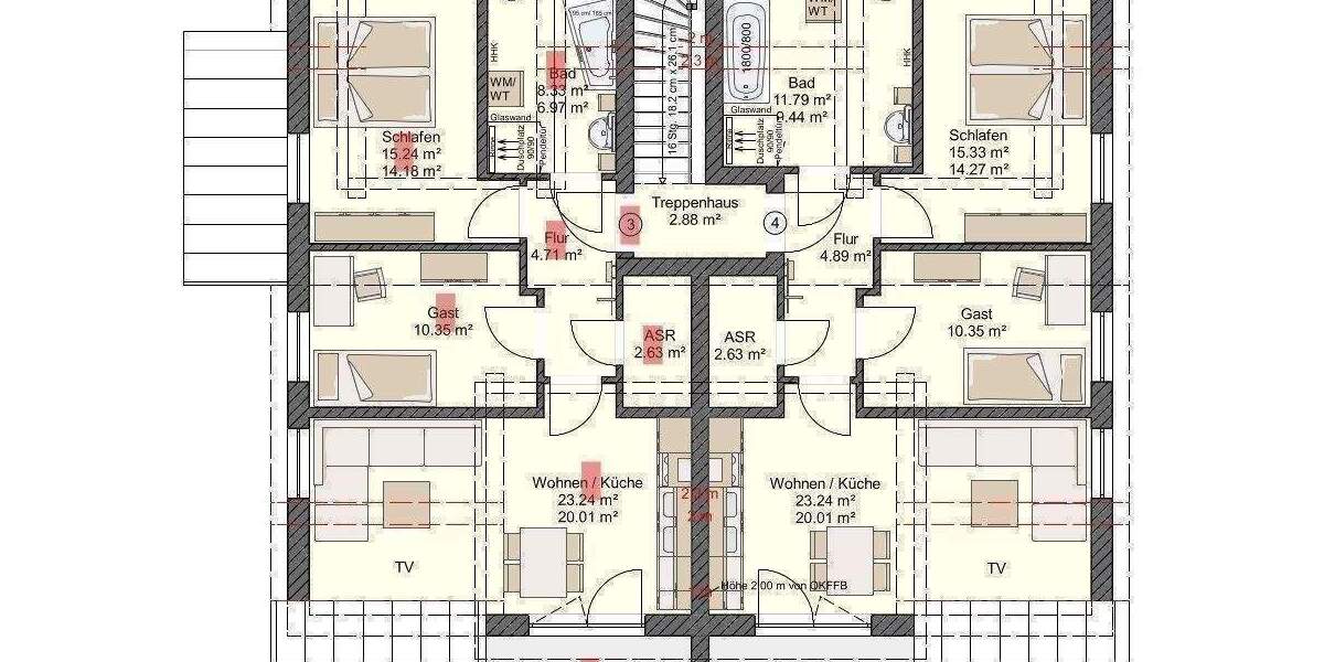 Etagenwohnung Stralsund Andershof - 3 Zimmer, 62 m&sup2;, 936&euro; | Angebot:26079979