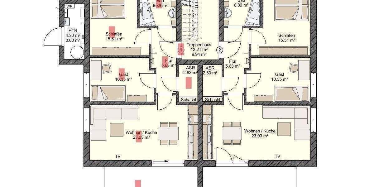 Terrassenwohnung Stralsund Andershof - 3 Zimmer, 74 m&sup2;, 1.184&euro; | Angebot:25834877