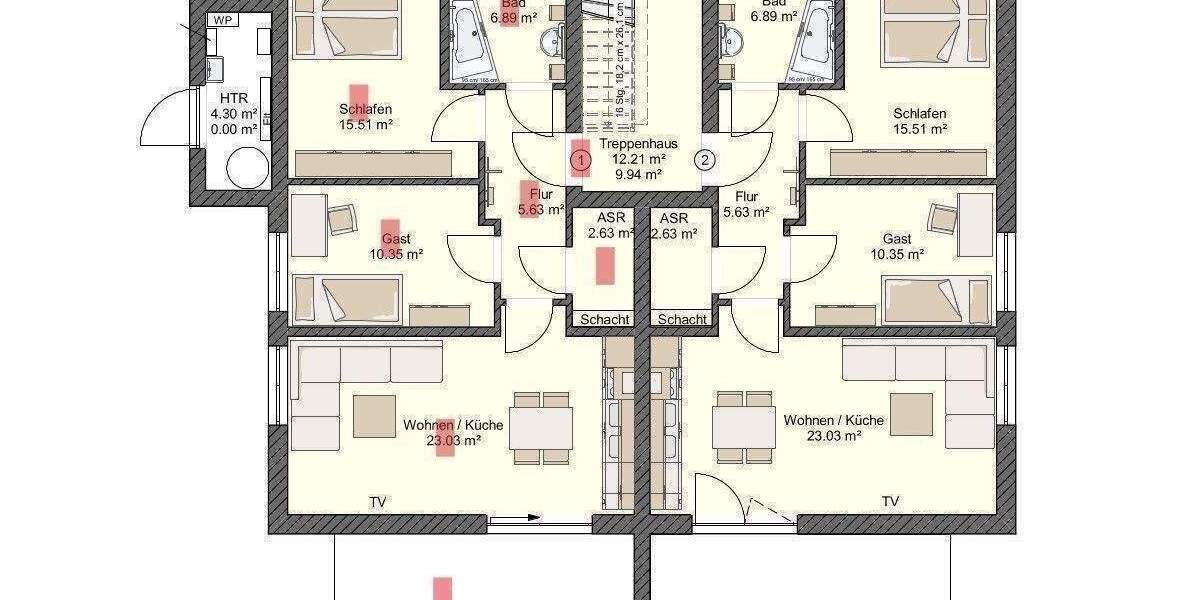 Terrassenwohnung Stralsund Andershof - 3 Zimmer, 74 m&sup2;, 1.184&euro; | Angebot:26694837