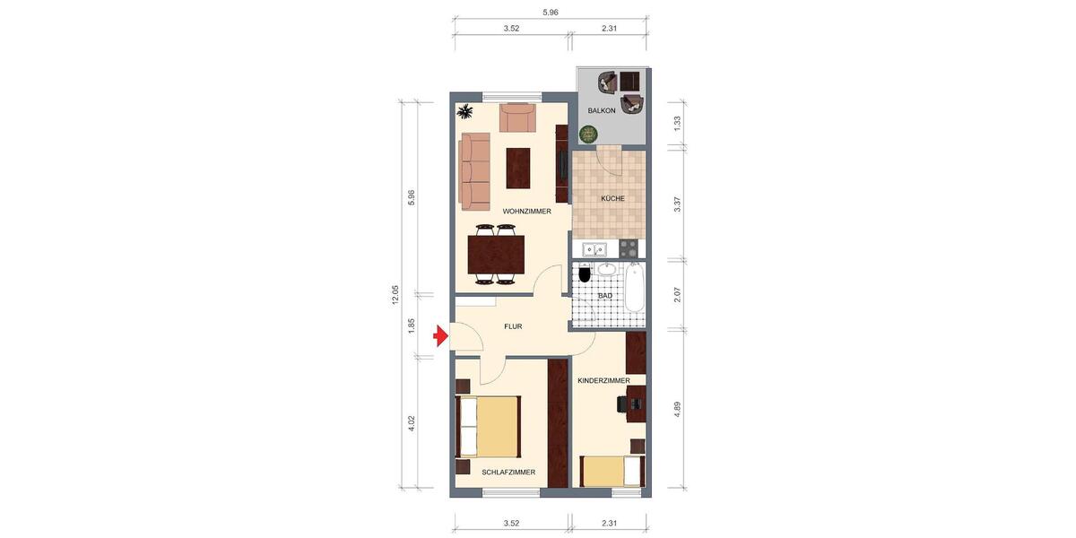 Etagenwohnung Stralsund Langendorfer Berg - 3 Zimmer, 66 m&sup2;, 400&euro; | Angebot:25962489