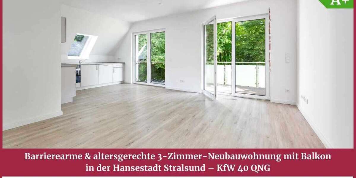 Etagenwohnung Stralsund Knieper - 3 Zimmer, 75 m&sup2;, 359.000&euro; | Angebot:26816056