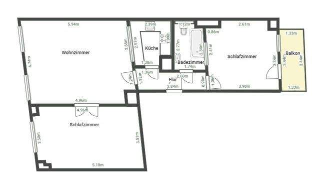 Etagenwohnung Stralsund Altstadt - 3 Zimmer, 85 m&sup2;, 1.063&euro; | Angebot:25897910